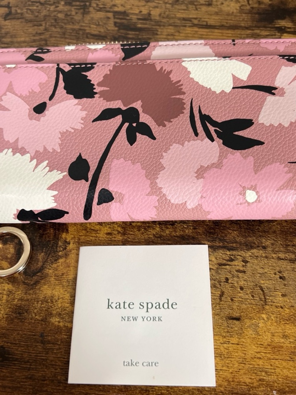 kate spade Pink Floral Zip Wallet Like new - Picture 2 of 8